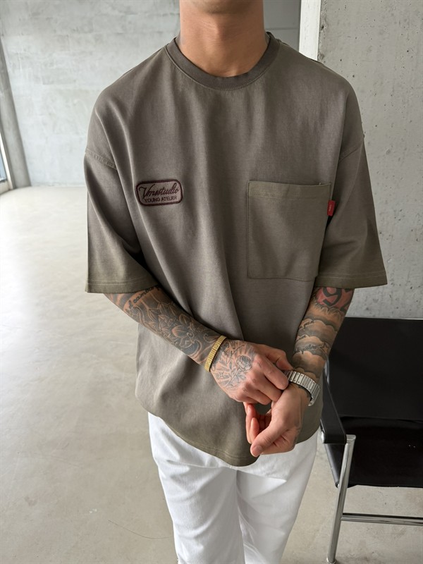 Young Ateile Oversize Acid T-Shirt - Haki