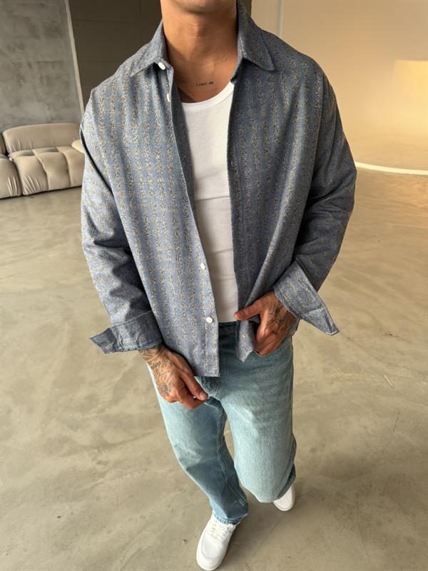 Your Energy Is My Only Drug Ekose Gömlek -Mavi