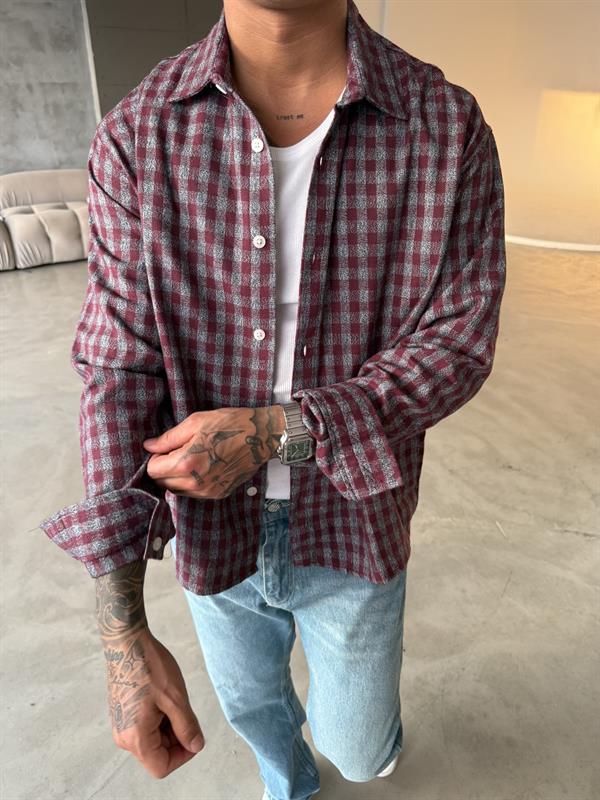 Your Energy Is My Only Drug Ekose Gömlek - Bordo