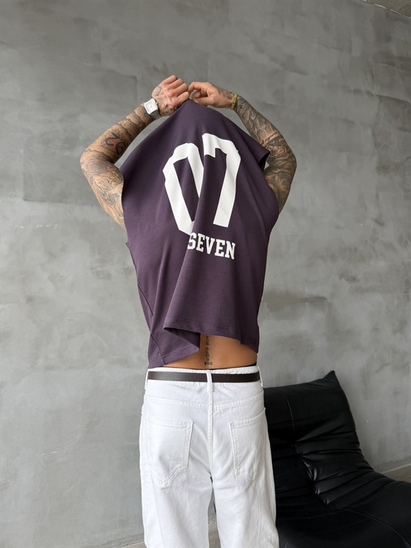 Zero Seven Premium Sıfır Kol T-Shirt - Mürdün