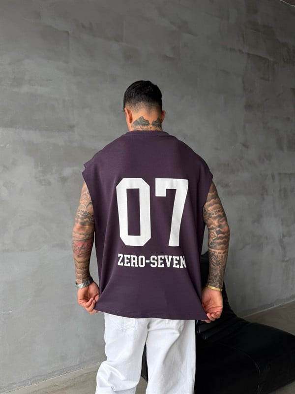 Zero Seven Premium Sıfır Kol T-Shirt - Mürdün
