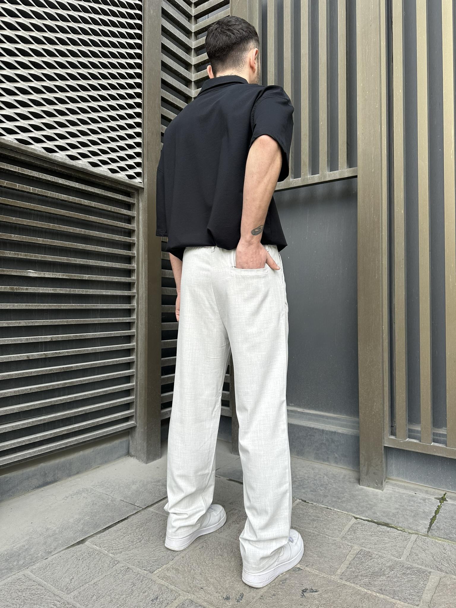 Kumaş Baggy Pantolon Ice Grey · 8