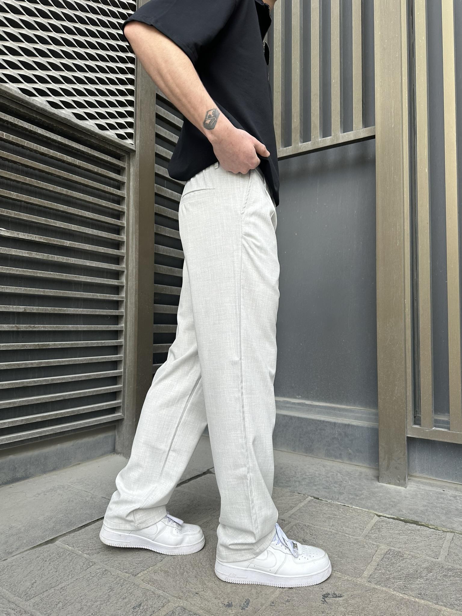 Kumaş Baggy Pantolon Ice Grey · 2