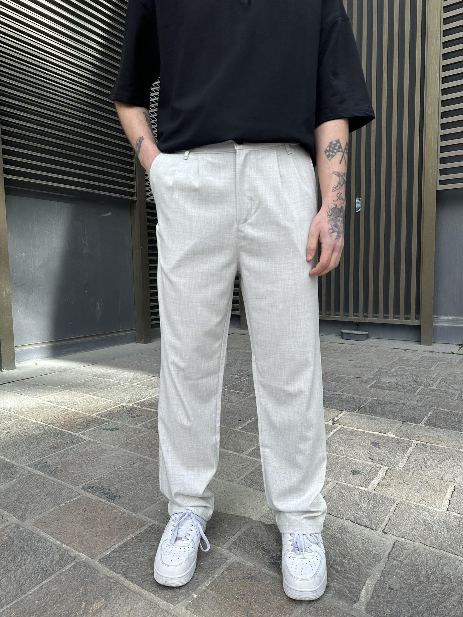 Kumaş Baggy Pantolon Ice Grey · 3
