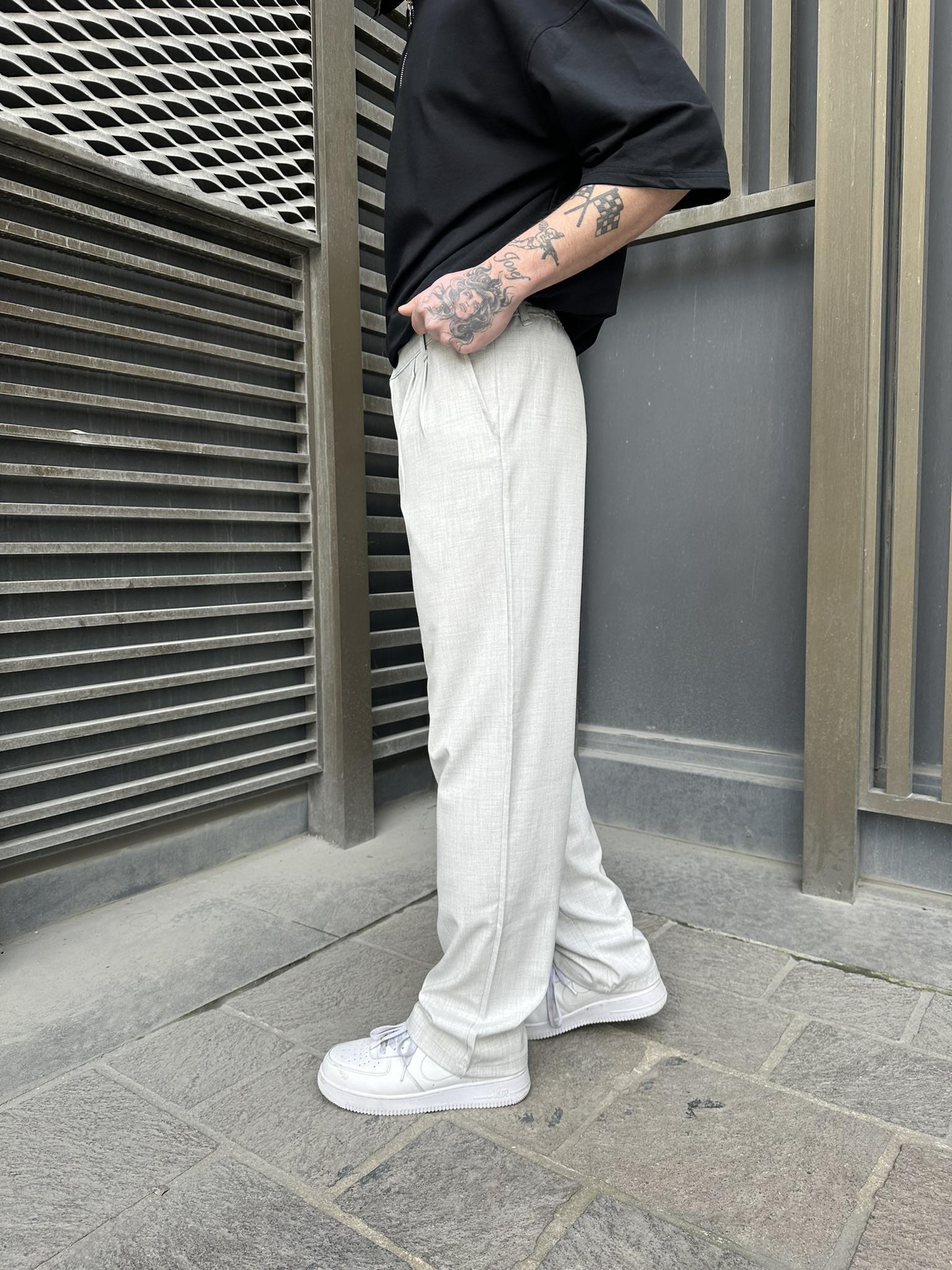 Kumaş Baggy Pantolon Ice Grey · 4