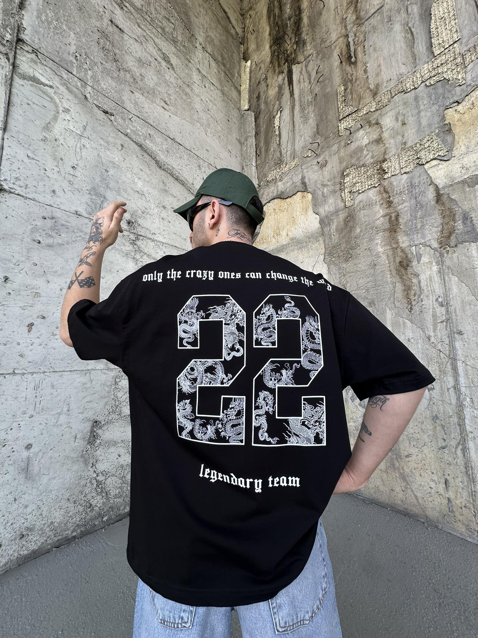 Legendary 22 Oversize T-Shirt Siyah