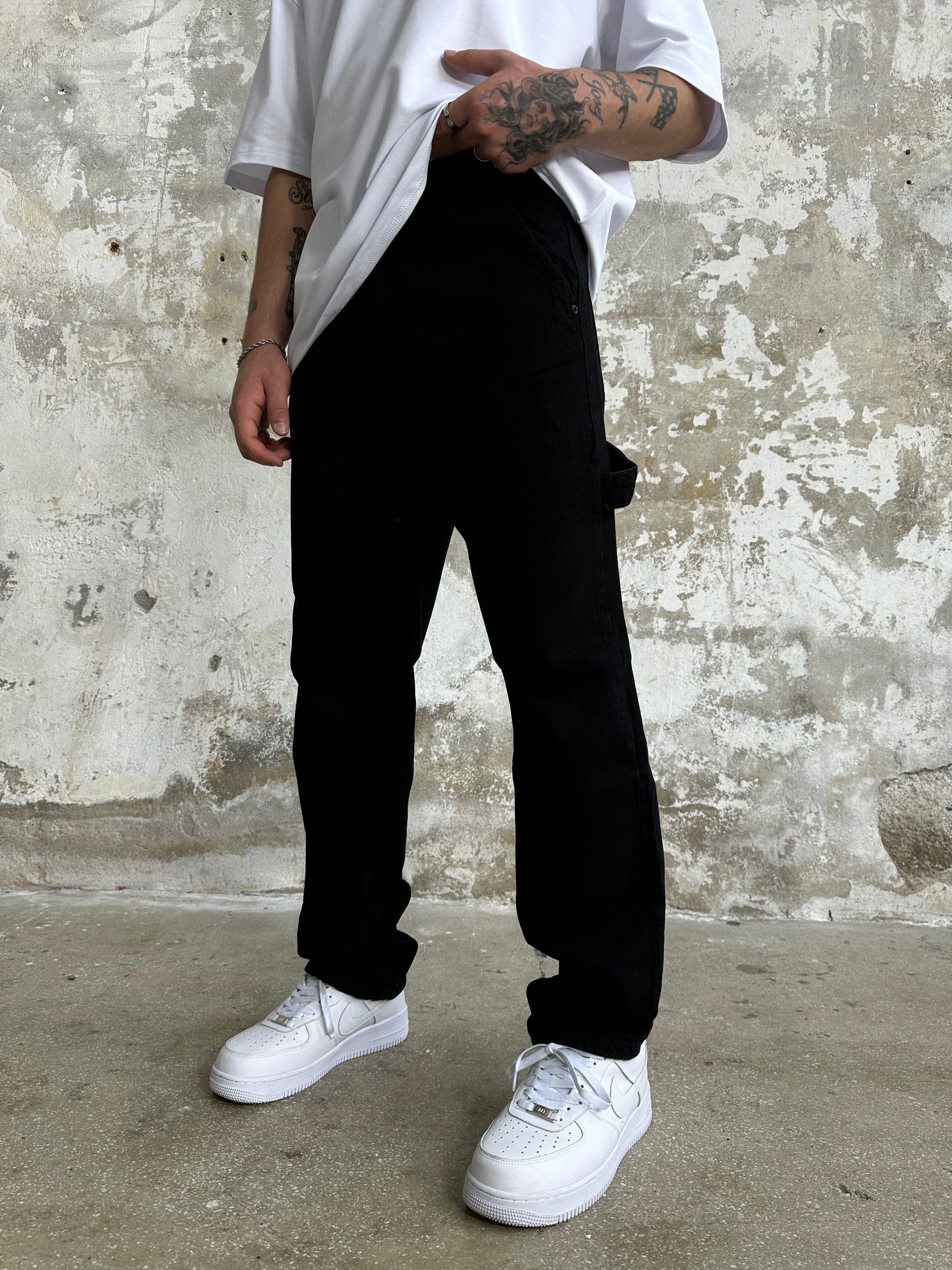 Tasarım Kemerli Baggy Pantolon Siyah · 9