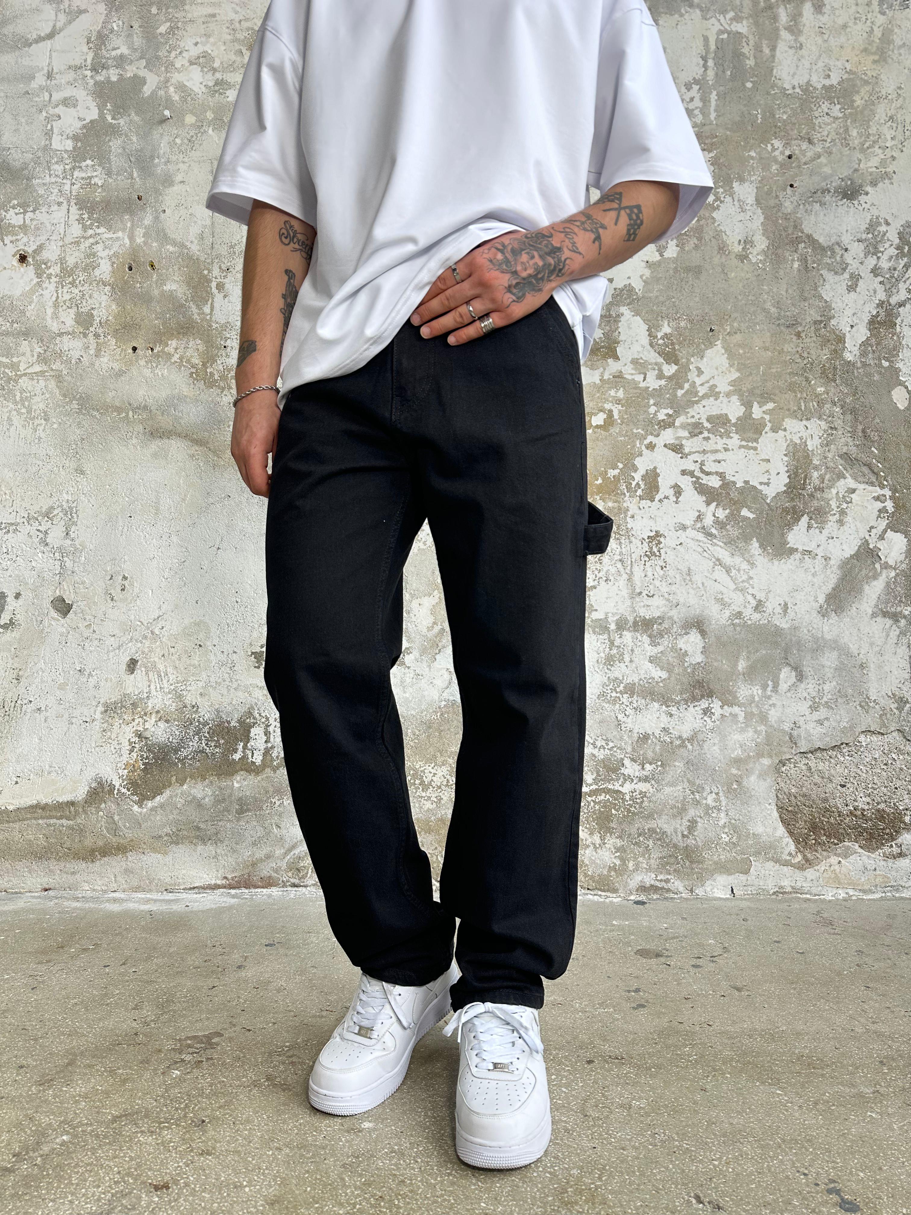 Tasarım Kemerli Baggy Pantolon Siyah · 4