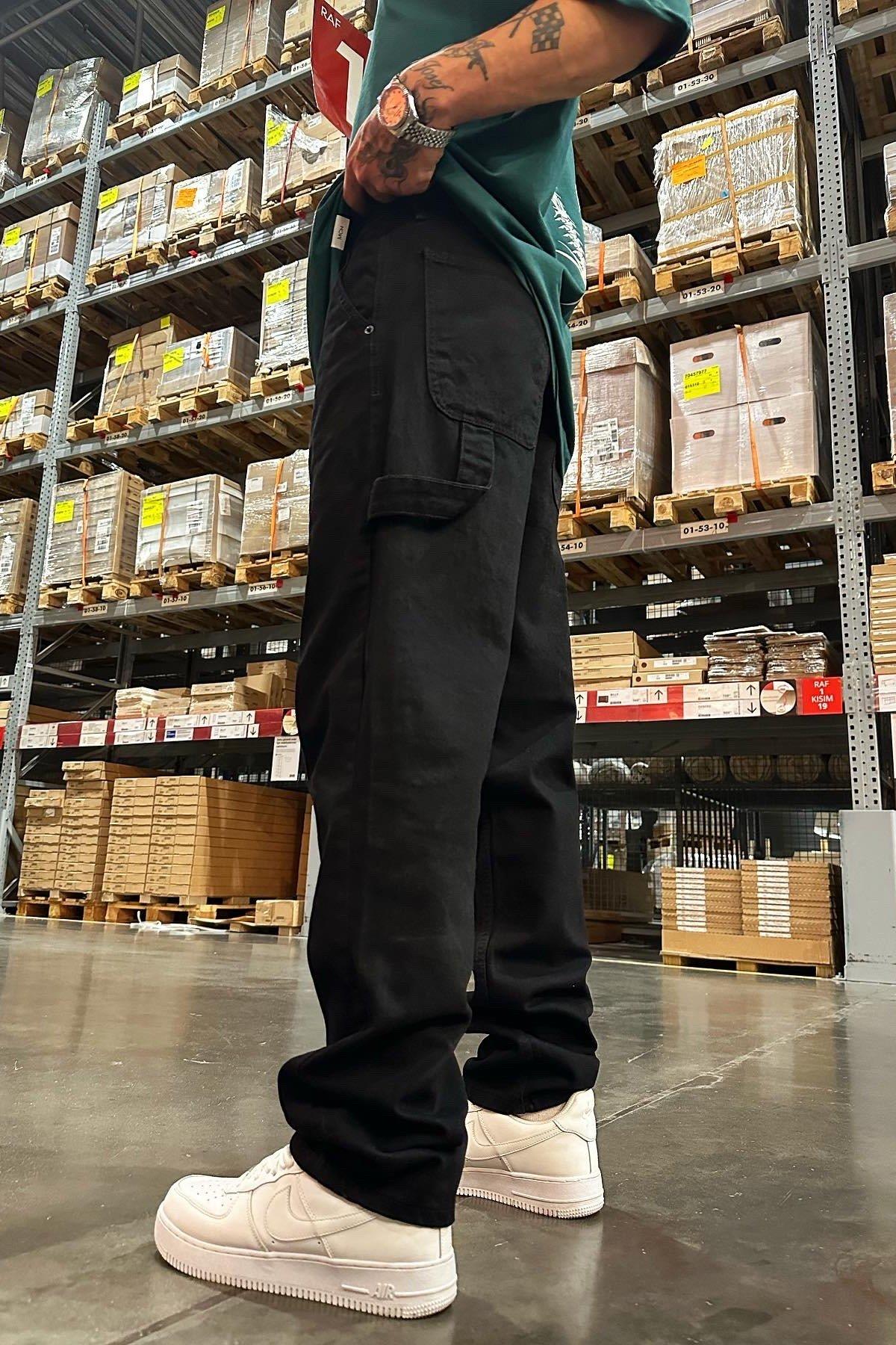 Tasarım Kemerli Baggy Pantolon Siyah · 8