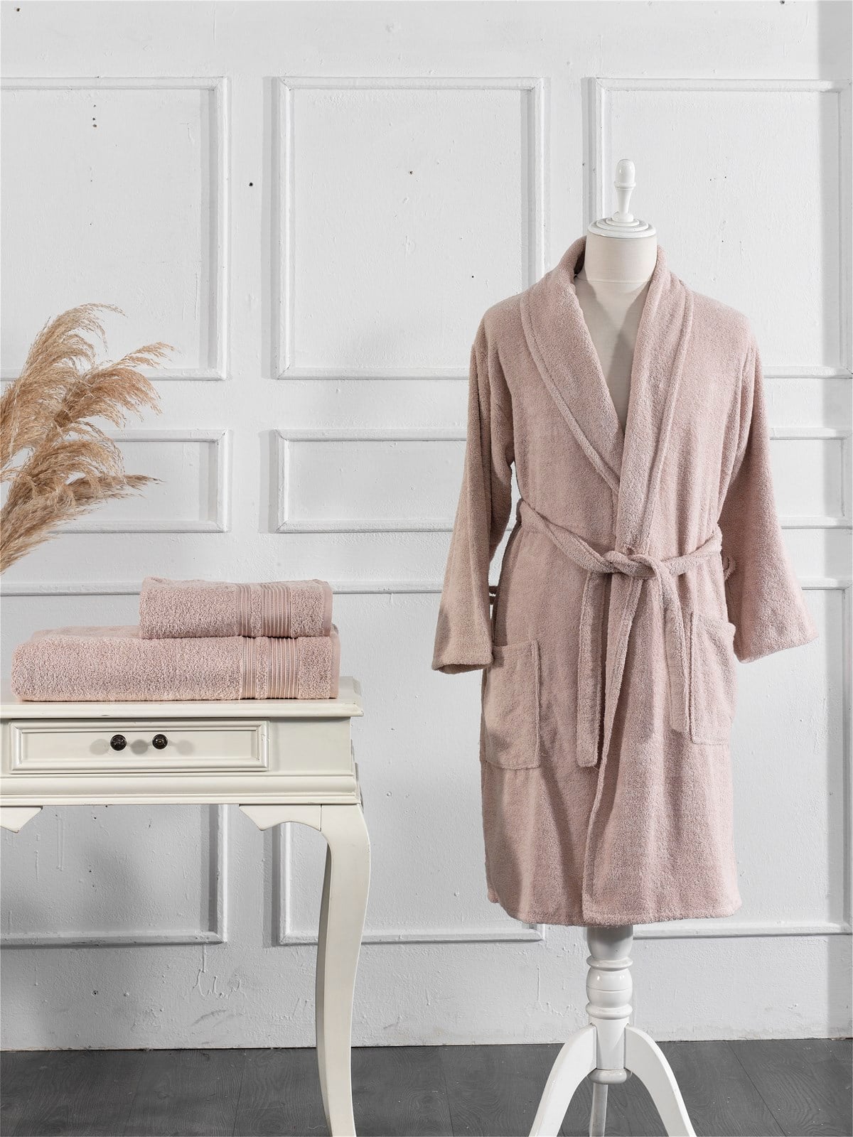 6 Parça Bornoz Takım Estargon Pudra-Bej