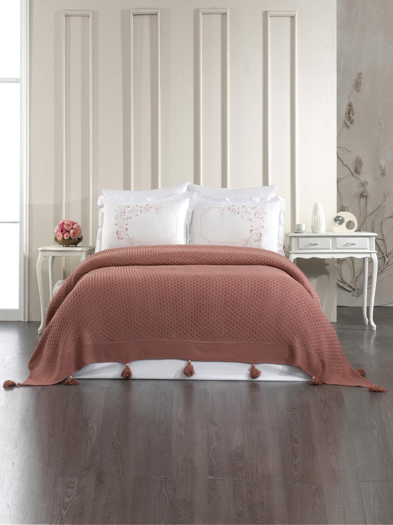 6 Parça Örgü Battaniye Seti Dolce Gül