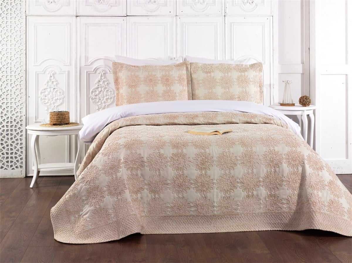 Çift Kişilik Organik Yatak Örtüsü Viktoria Kapiçino