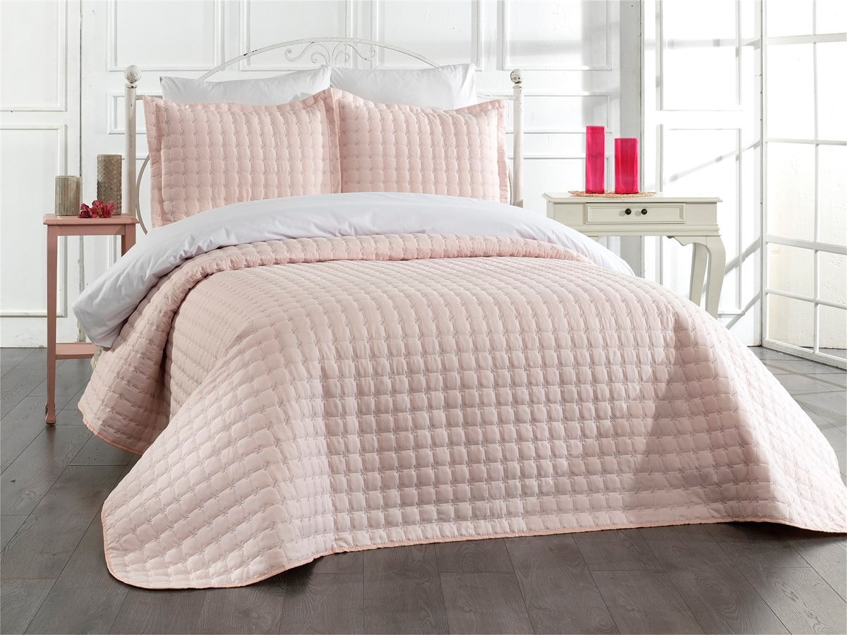 Çift Kişilik Yatak Örtüsü Alden Pudra