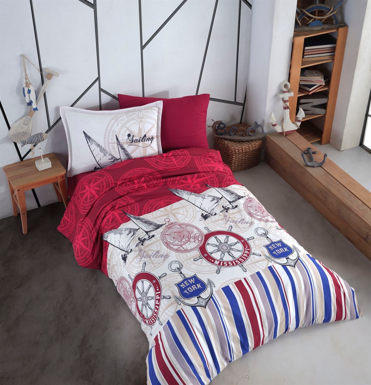 Tek Kişilik Nevresim Takımı Ranfoce Calipso Kırmızı