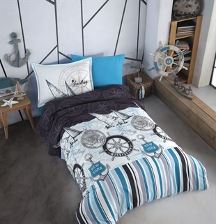 Tek Kişilik Nevresim Takımı Ranforce Calipso Mavi