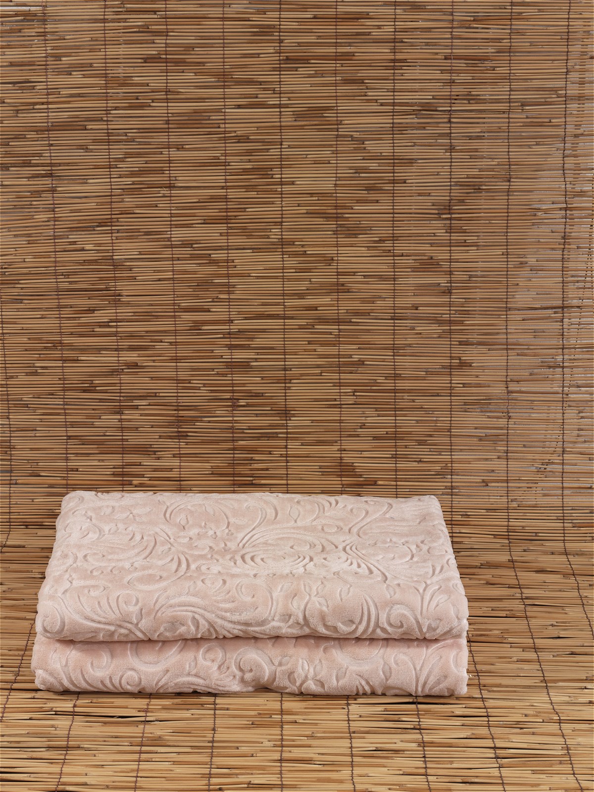 Çift Kişilik Embos Battaniye Pudra