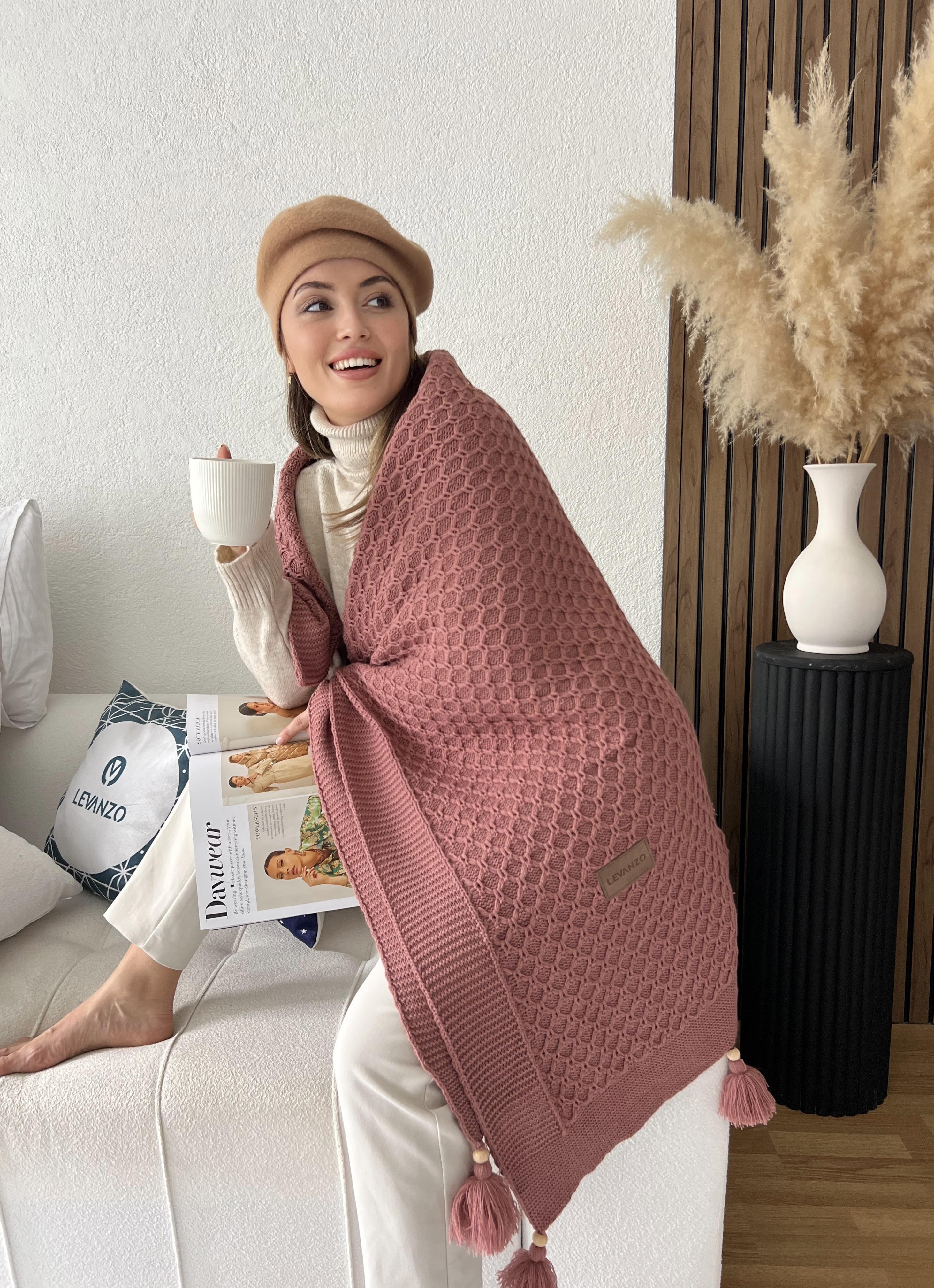 ÖRGÜ ŞAL 130X170 DOLCE GÜL