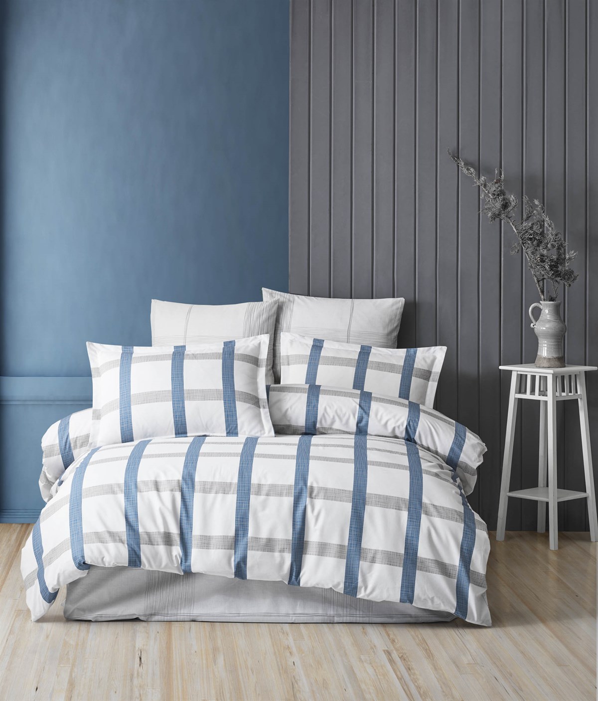 Tek Kişilik Nevresim Takımı Ranforce Earth Mavi