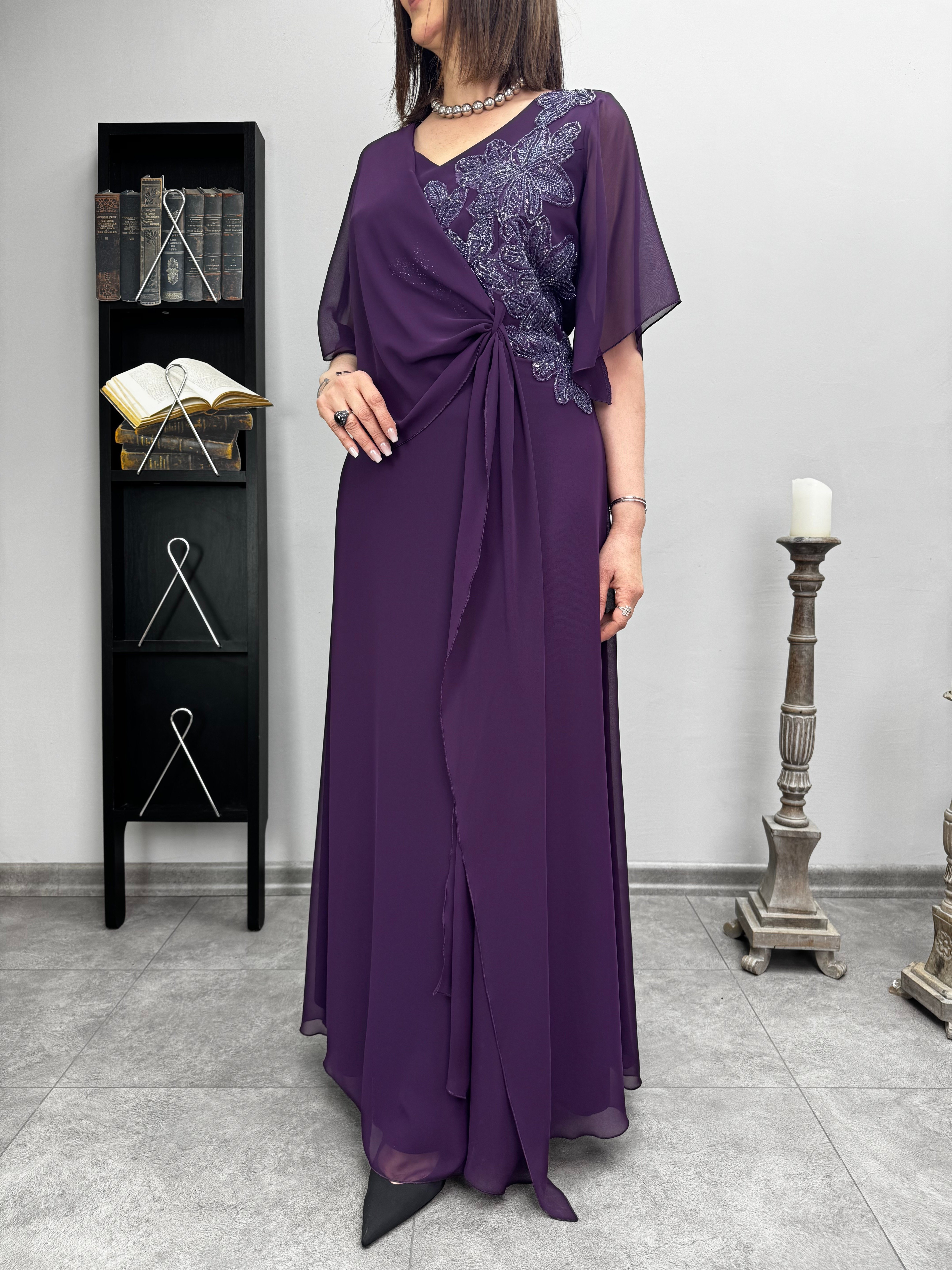 Şifon Abiye Elbise 3351