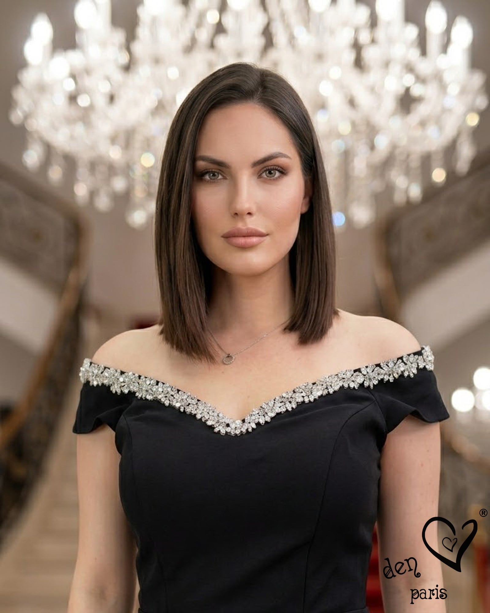 Double Kumaş Abiye Elbise 3504