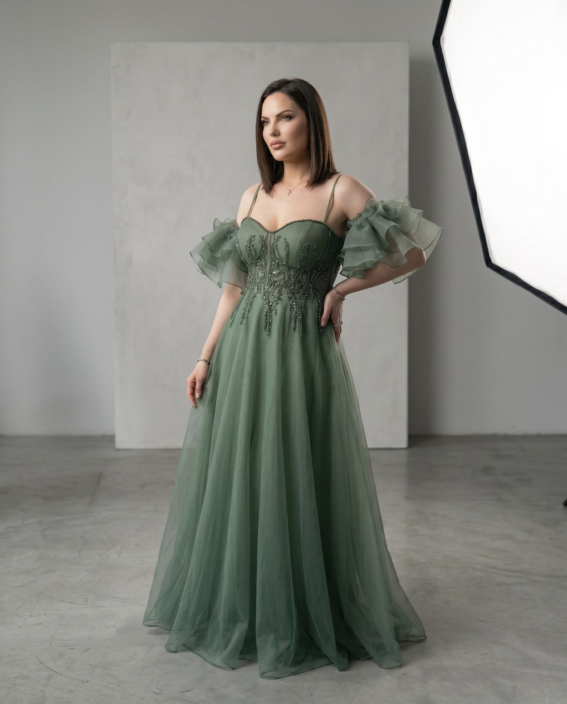Organze Abiye Elbise 3482