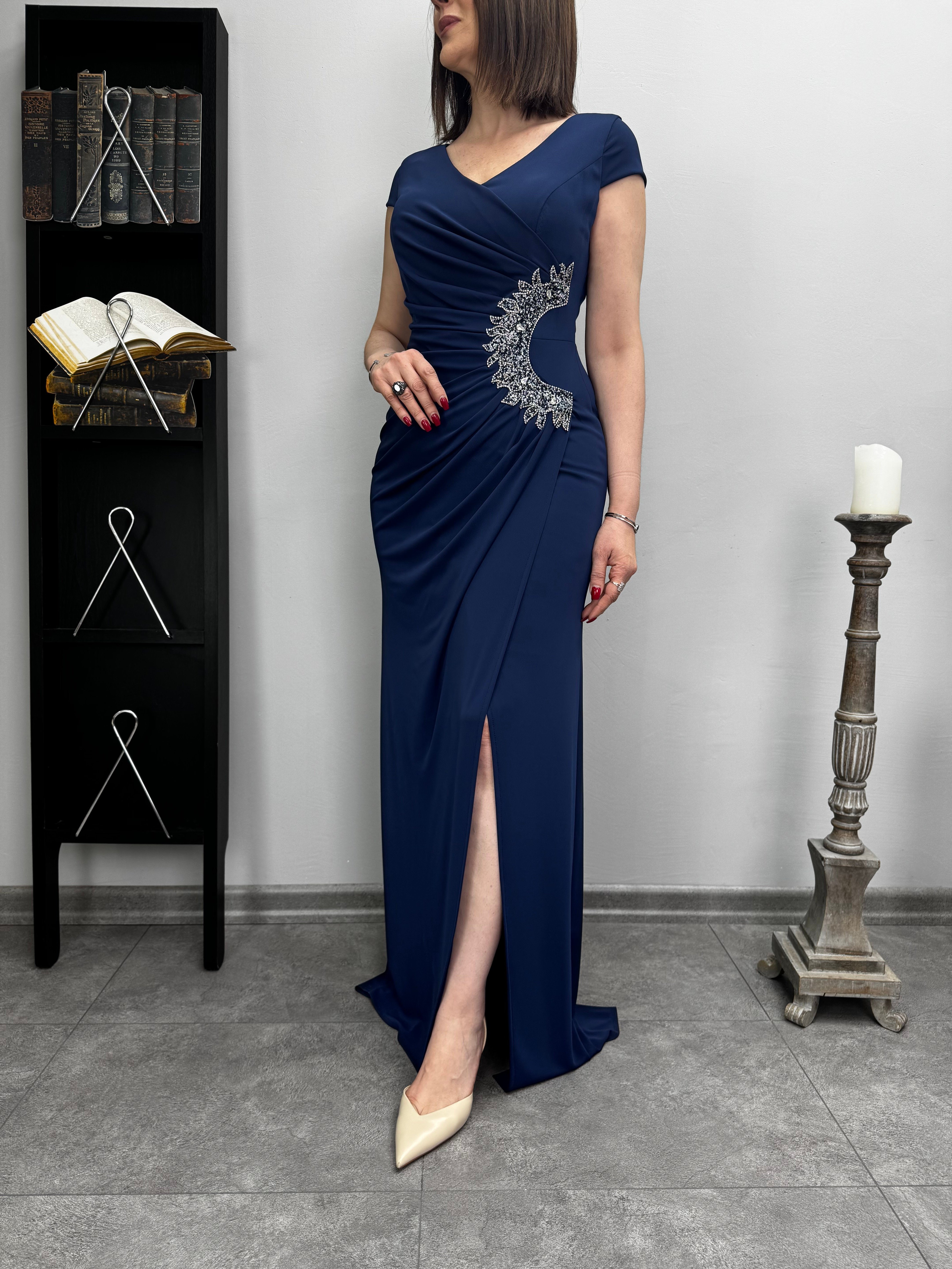 Likralı Supreme Drapeli Abiye Elbise 3333