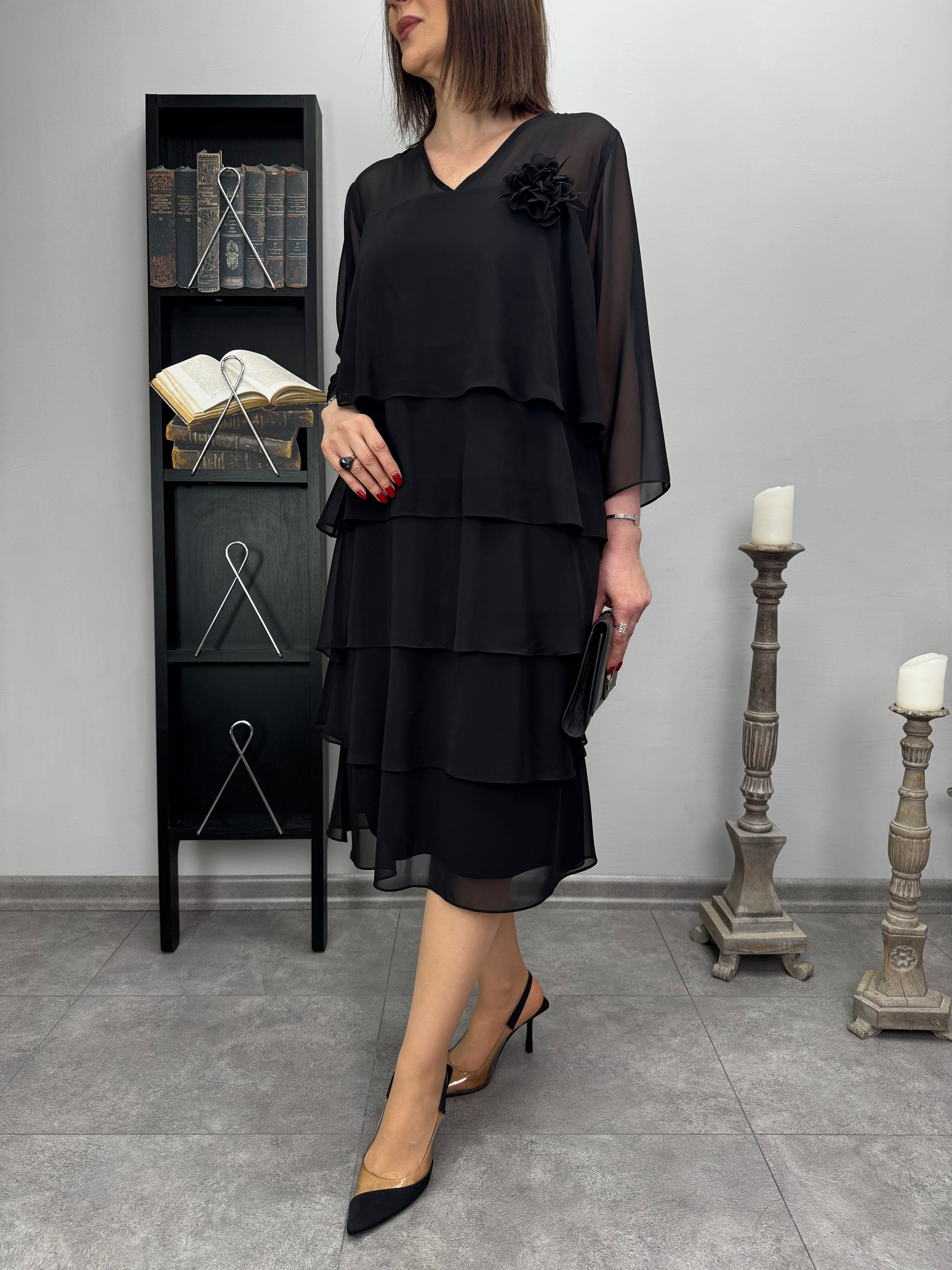 Broşlu Abiye Elbise 3288