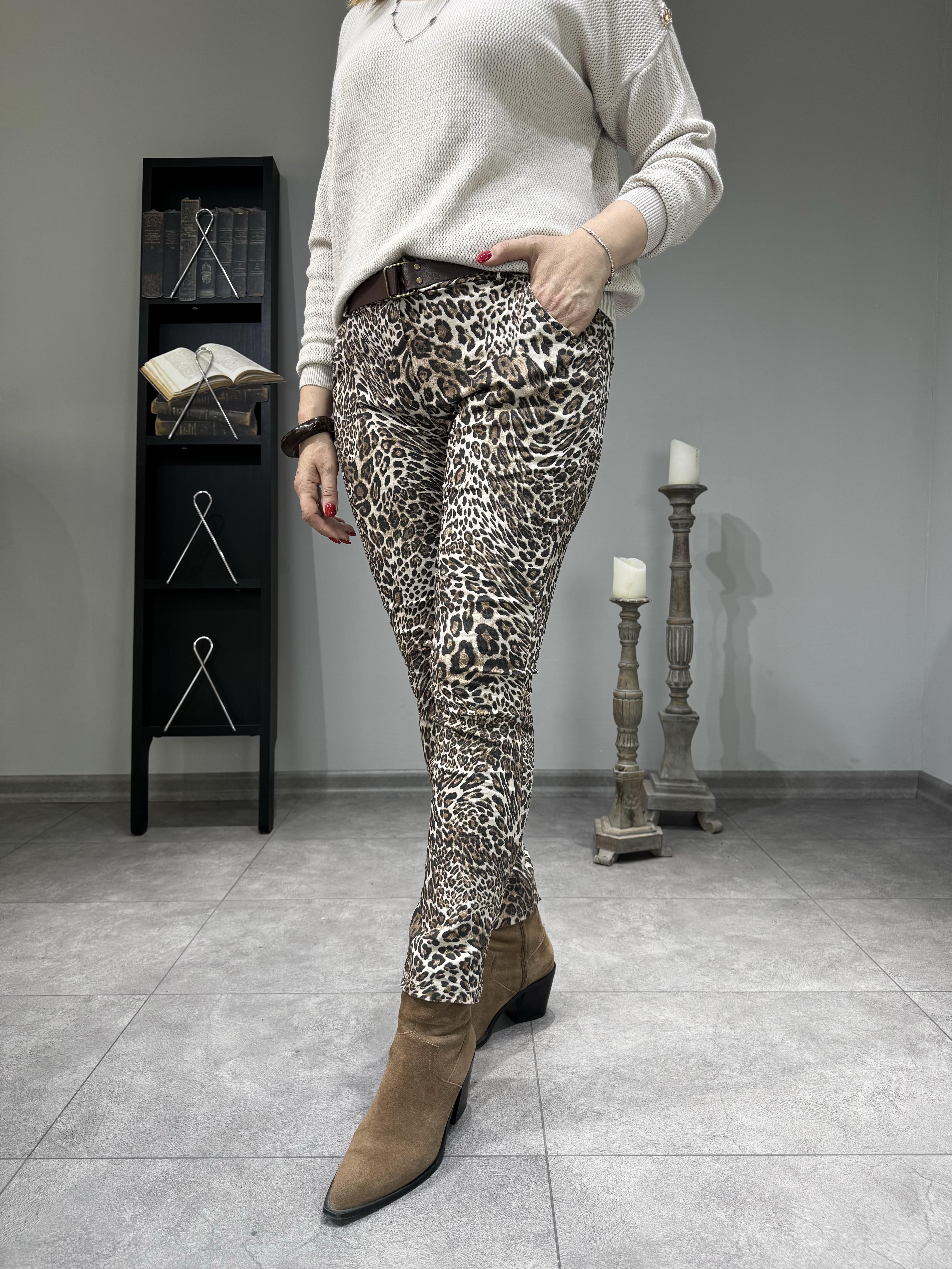 Leopar Desen İthal Pantolon p2304