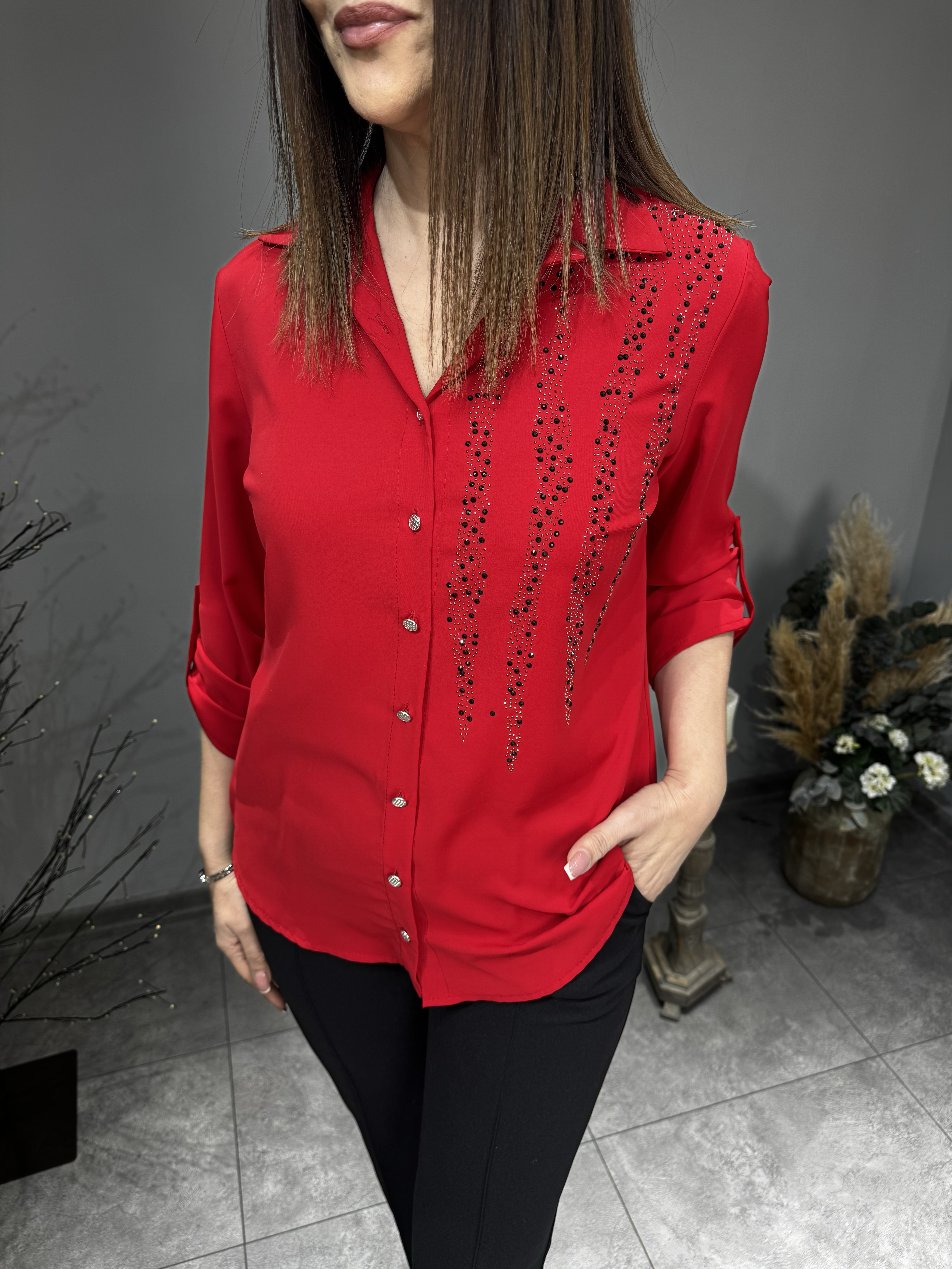Taşlı Klasik Gömlek 2561