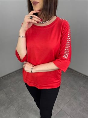 Kolları Taş Detaylı Baharlık Triko 3296