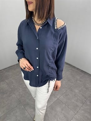 Omuzu Taş Pencereli Tasarım Gömlek 3347