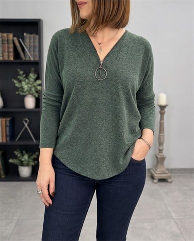 Büyük Elcikli Örme Triko Bluz 4052