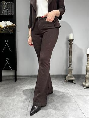 Taşlı İspanyol Paça Jean 3006