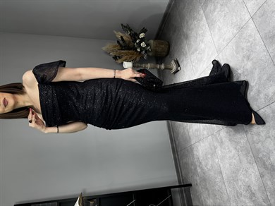 Pul Payet Detaylı Abiye Elbise 3207