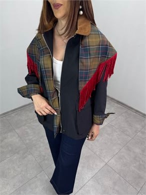 Kadife Yakalı Trench Mont 3839