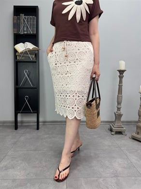 Pamuklu Dantel Etek 3579