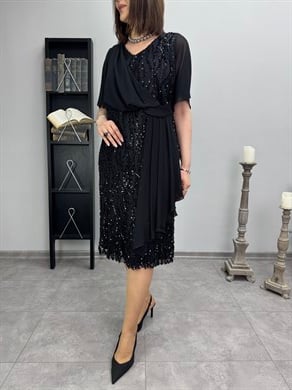 Payetli Abiye Elbise 3429