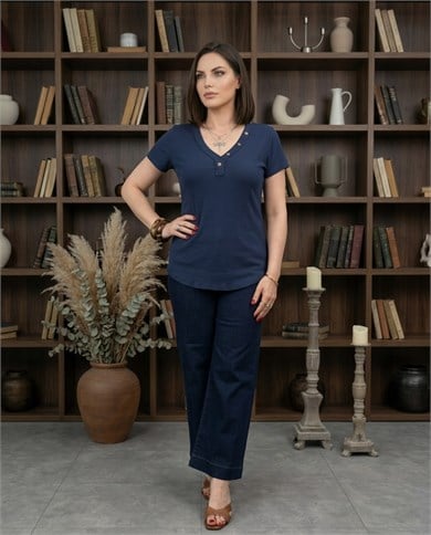 Ribanalı İthal Bluz 3774