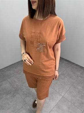 Yıkamalı Pamuklu Bluz 3487