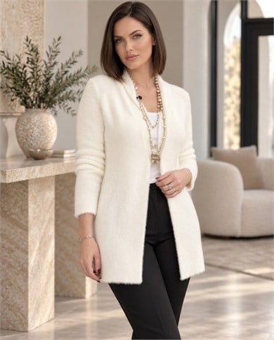 Tek Düğme Angora Hırka 4011