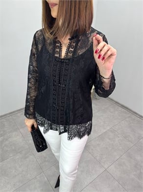 Dantel Tasarım Gömlek Gömlek 3819