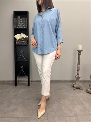 Omuzu Taşlı Tencel Gömlek 3405