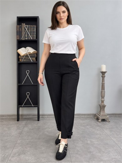 Paçası Biritli Çelik Örme Pantolon 4019