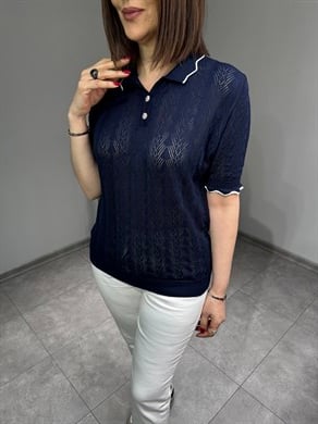 Polo Yaka Ajur Desen Triko 3244