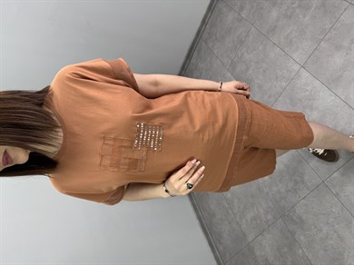Yıkamalı Pamuklu Bluz 3487