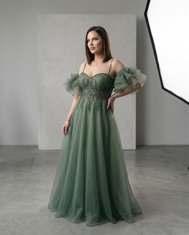 Organze Abiye Elbise 3482