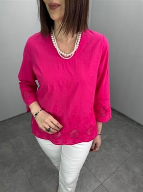 Nakışlı Pamuklu Bluz 3313