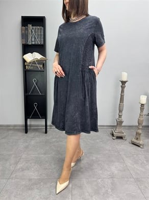 Yıkamalı Pamuklu Elbise 3428