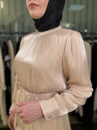 İpek Organze Kumaş Elbise 3037