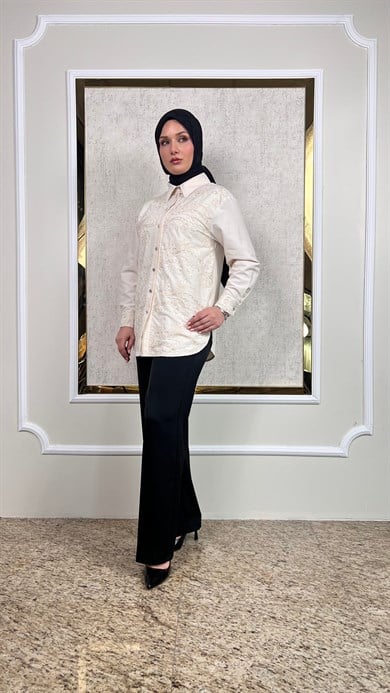Nakış ve Boncuk Süslemeli Gömlek 3267